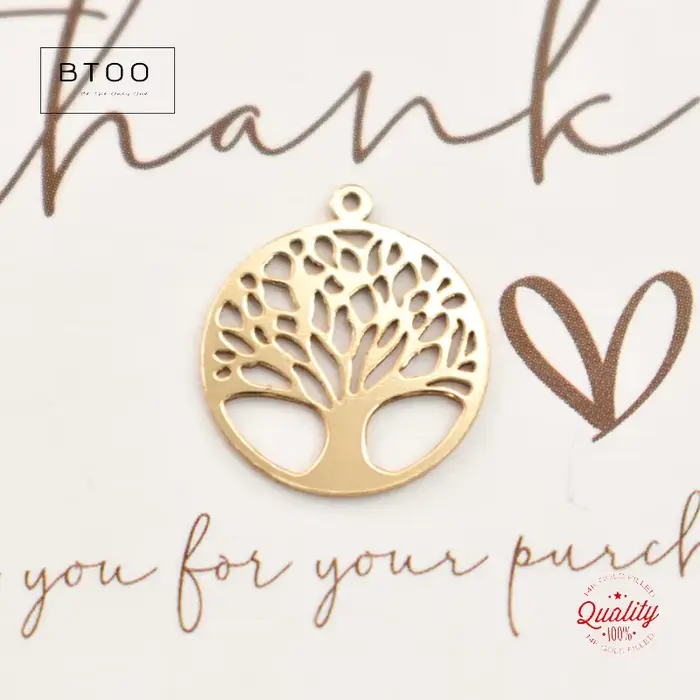 Breloque Arbre de Vie en Or Rempli 14K