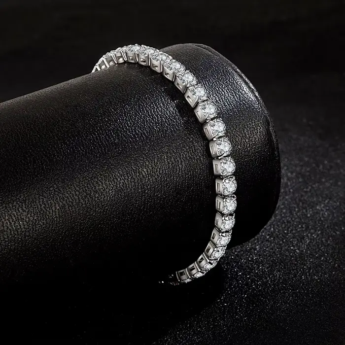 Bracelet Moissanite plaqué platine en argent S925 de haute qualité