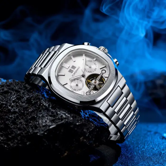 Montre mécanique automatique squelette carrée Forsining pour homme