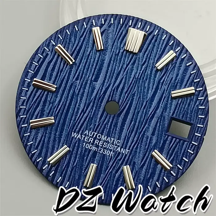 DZ – cadran de montre 29mm, noir, bleu, blanc, vert foncé, avec Texture bouleau, adapté à la montre 