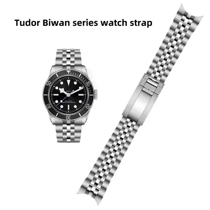 Bracelet de montre Jubilee à extrémités courbes 21 mm 22 mm pour Tudor Black Bay 41 mm M7941A cadran rouge