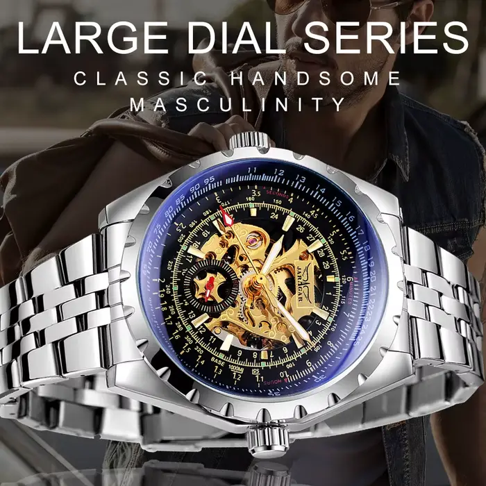JARAGAR – montre mécanique squelette de sport pour hommes