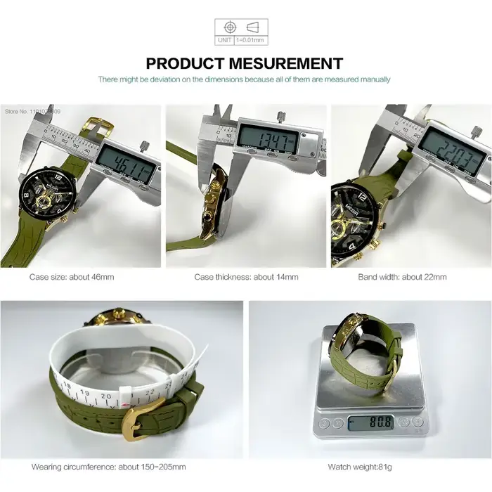 Montre MEGIR 2222 vert olive bleu marine