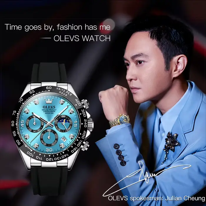 Montre-bracelet à quartz étanche pour homme