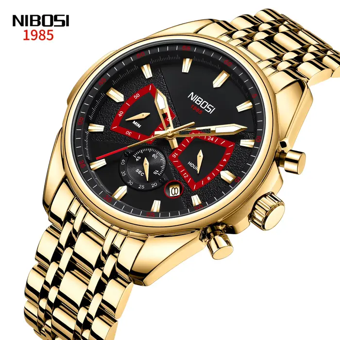 NIBOSI marque hommes montres marque de luxe militaire sport chronographe étanche montre à Quartz pou