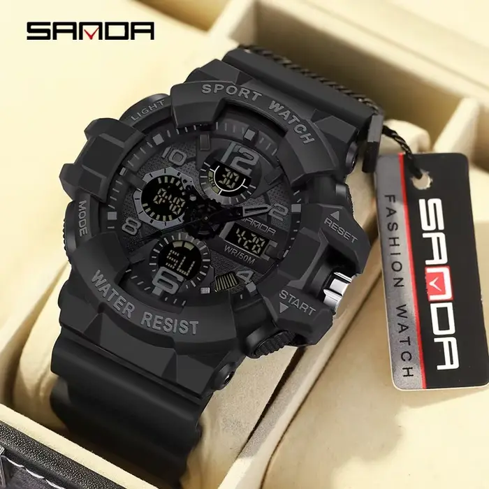 Montre militaire de marque SANDA G-Style pour hommes