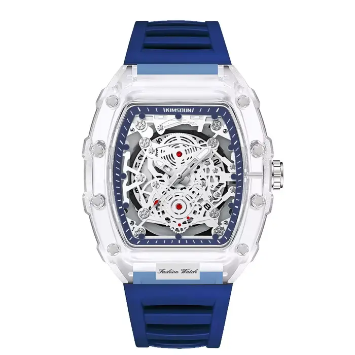 UTHAI BK134 montre à la mode pour hommes en forme de baril montre à quartz étanche transparente horl