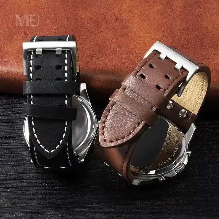 Pour Hamilton H 760250 Bracelet de montre en cuir de vache véritable
