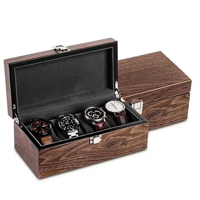 Boîte de rangement en bois de noyer pour montres de luxe élégante à offrir pour homme et femme pour collection et présentation montres occasions spéciales