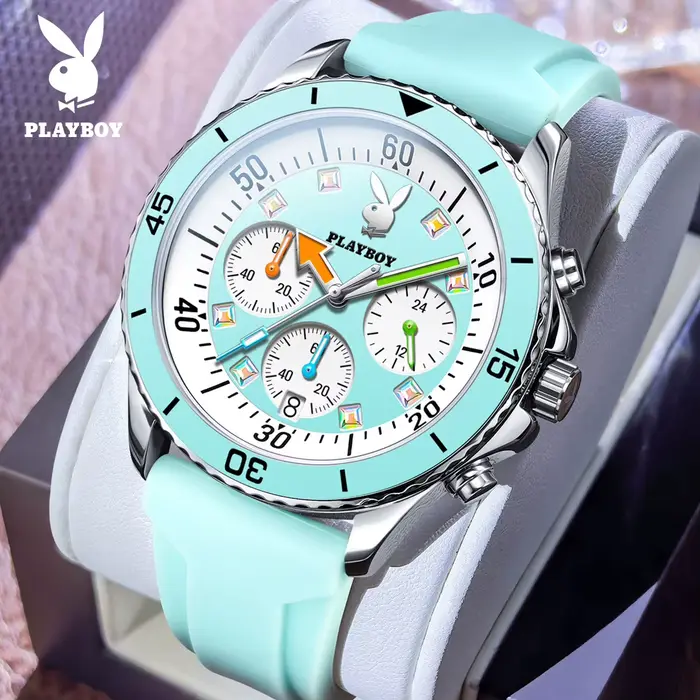 PLAYBOY 3081 Montres pour hommes Marque de luxe Montres à quartz originales pour homme Chronographe 