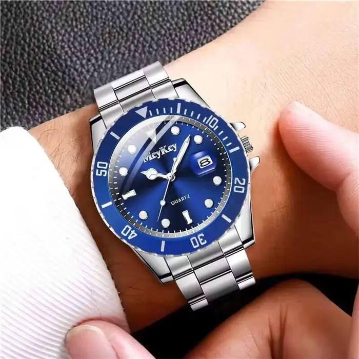 Calendrier de mode hommes montre à Quartz de luxe grand cadran homme montres d'affaires Reloj Hombre