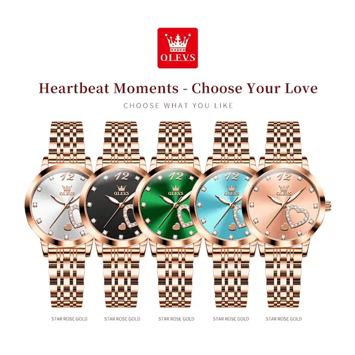Montre OLEVS en acier inoxydable avec boitier en alliage pour femmes, résistante à l'eau, élégante et polyvalente pour diverses occasions et cadeaux