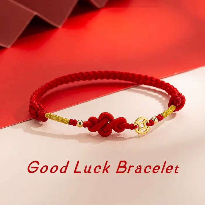 Bracelet en corde rouge unisexe avec nœud porte-bonheur ajustable pour femmes et hommes bijou de mode cadeau occasionnel amulette d'amitié