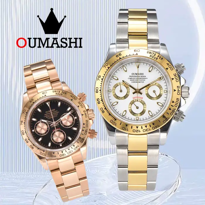 Montre OUMASHI-DTNVK63 Acier Inoxydable Quartz Panda Cas Rond Occasions Spéciales Homme