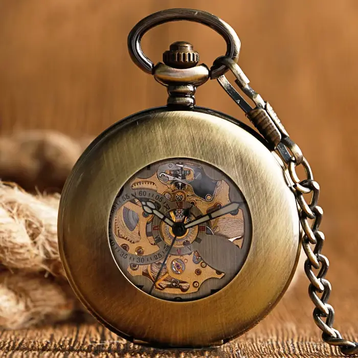 Montre de poche à remontage automatique en cuivre