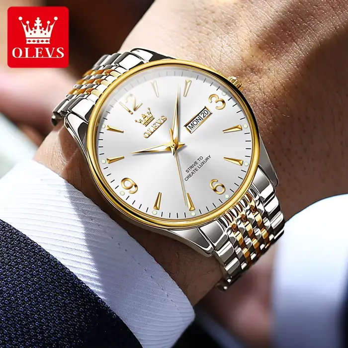 OLEVS 2928 montres pour hommes originales mode Simple Auto Date cadran numérique élégant homme montre-bracelet marque