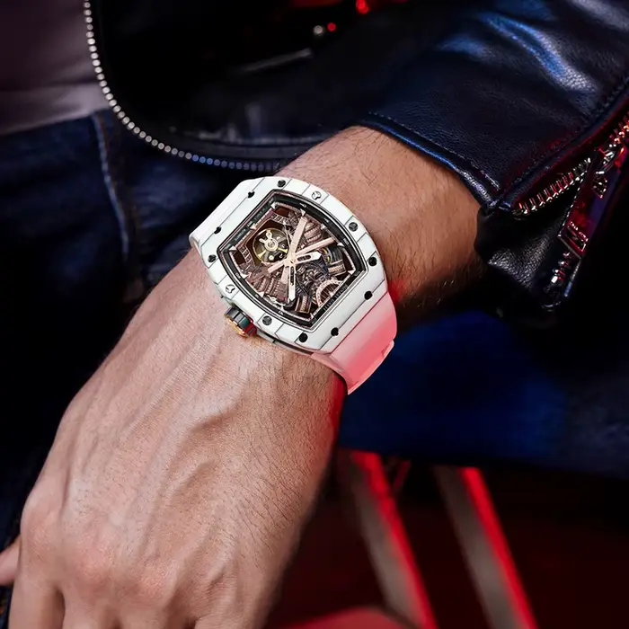 BONEST GATTI BG9008 mode mouvement automatique montre-bracelet squelette guerrier grand cadran verre saphir montres mécaniques pour hommes