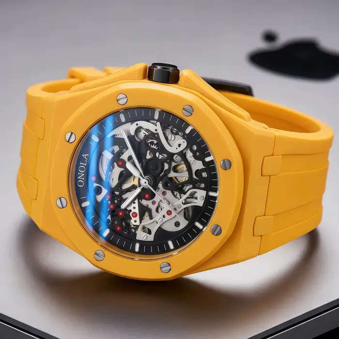 Nouvelle montre mécanique entièrement automatique à cadran ajouré pour homme