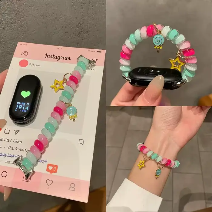 Bracelet de montre élastique en caoutchouc pour Mi Band 10 9 8 NFC Miband poignet ceinture de remplacement accessoires pour Xiaomi miband 10 sangles unisexe occasionnels polyvalents