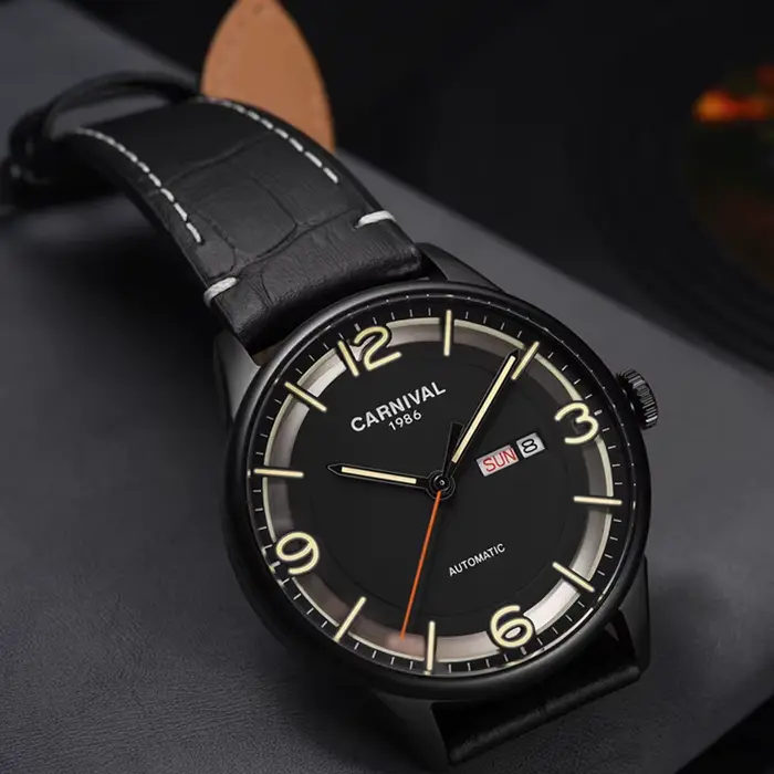 Montre Mécanique existent en Cuir et Verre Saphir pour Homme