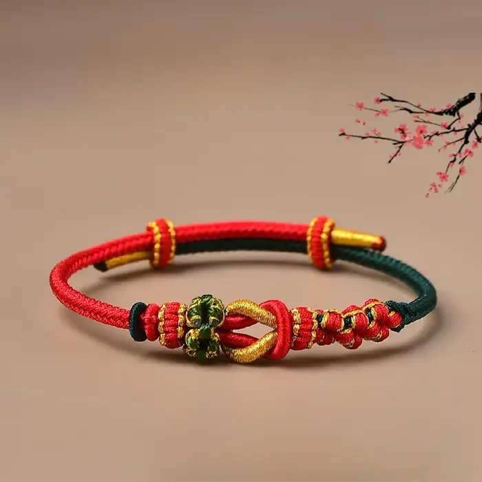 Bracelet ULrouge tressé réglable perles portables pour femmes couleurs variées harmonie et beauté intérieure occasion spéciale
