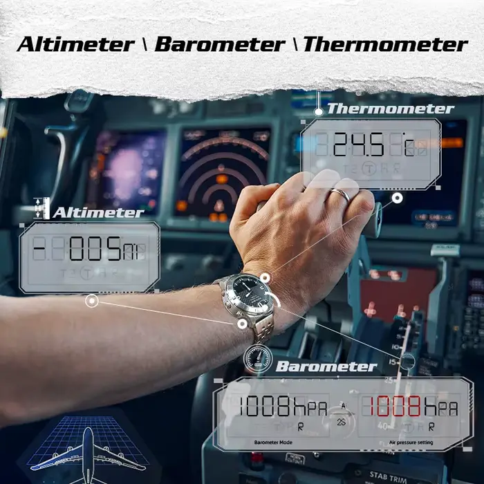 NORTH EDGE montre numérique de sport pour hommes étanche 50M altimètre baromètre boussole affaires m