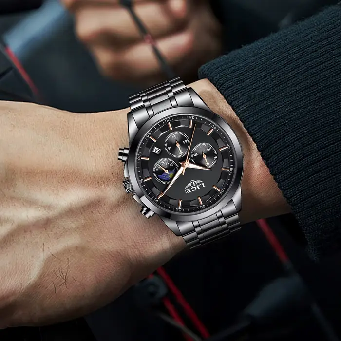 Montre homme de luxe à Quartz avec fonction lumineuse résistante à l'eau pour hommes élégants occasions spéciales