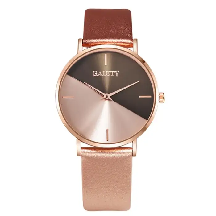 Montres en cuir or rose pour femmes