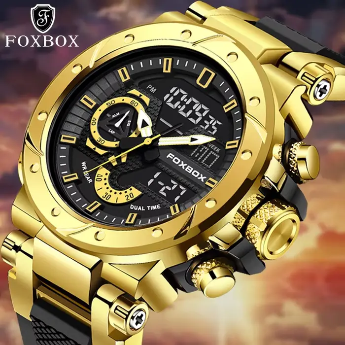 Montre numérique militaire homme quartz robuste avec affichage analogique-digital pour sportifs et voyageurs