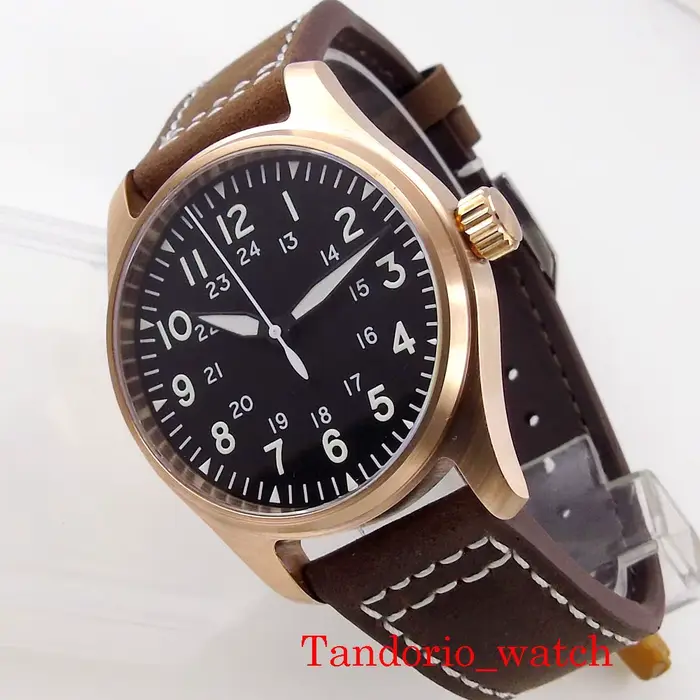 Montre automatique pour homme Tandorio Japan NH35A PT5000 en bronze massif CuSn8
