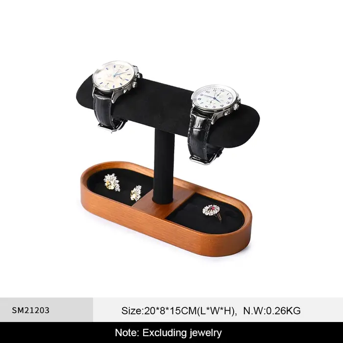 Présentoir de montres en bois massif WOODTEN pour collection de montres et accessoires élégants pour maison et bureau