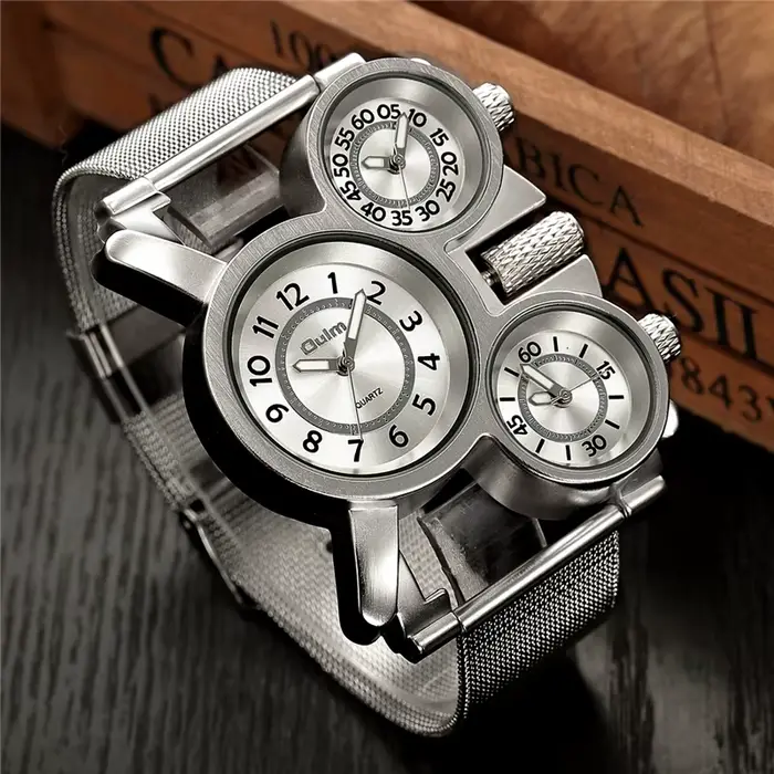 Oulm-Montre à Quartz en Maille pour Homme