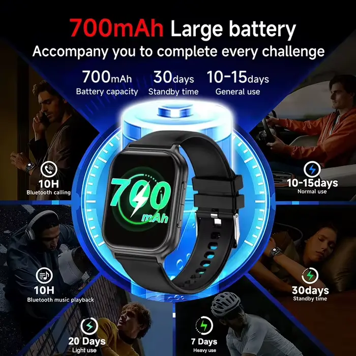 Montre connectée LIGE avec suivi de fitness, moniteur de fréquence cardiaque, mode sport professionnel, cadrans personnalisables pour homme et femme occasions spéciales