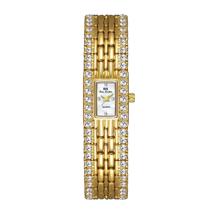 Femmes montre à Quartz Vintage or Rose argent cadran rectangulaire Reloj Mujer Orologio diamant cristal Bracelet horloge dames montre-Bracelet