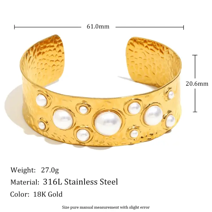 E.B.belle – Bracelet manchette en perles multi-tailles