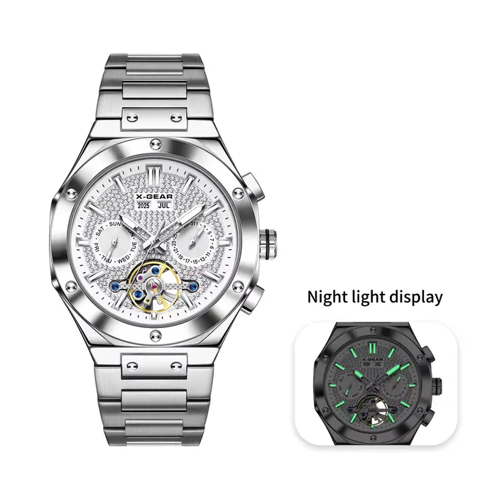 Montre mécanique automatique pour homme, tourbillon, étanche, lumineuse, montre de luxe