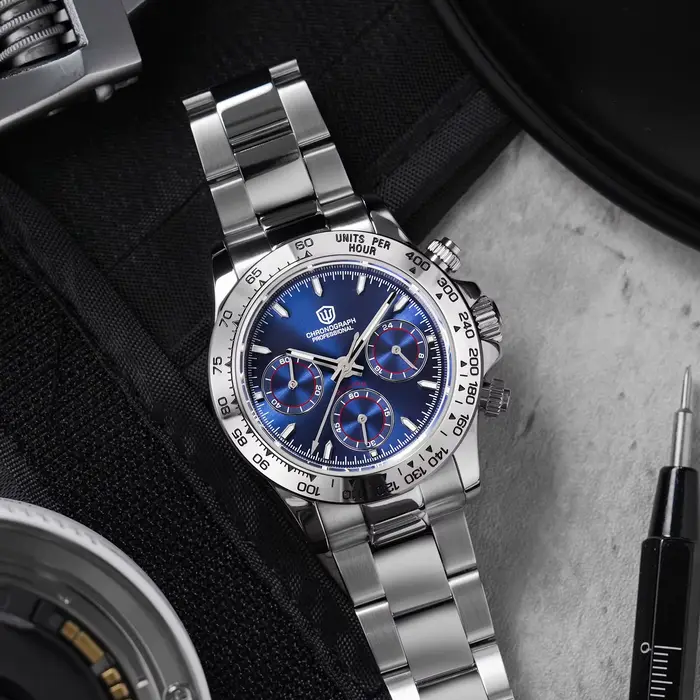 Watchdives Wd16500 V2 VK63 chronographe montre à Quartz saphir acier lunette montres de sport homme BGW9 10Bar montres-bracelets étanches