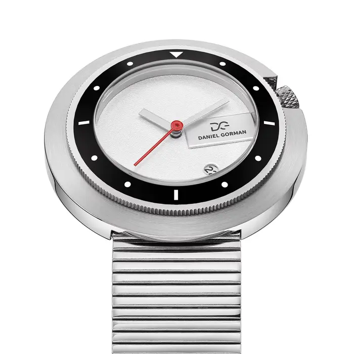 Montre à Quartz Daniel Gorman VX32E Acier Inoxydable Bracelet Maille Milanaise Cadran Saphir Lumineux Occasions Spéciales Homme