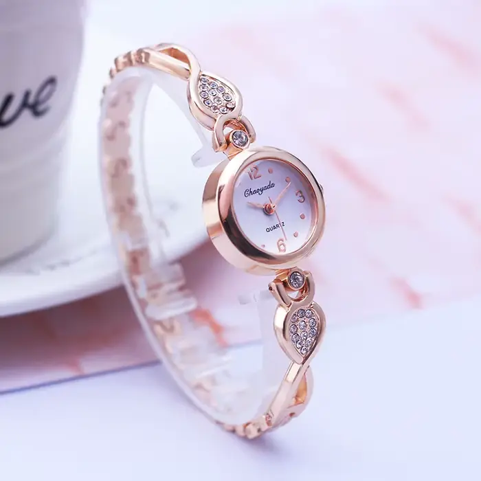 Montre à Quartz Diamant Luxe et Mode pour Jeunes Filles Occasions Spéciales Bracelet Acier Inoxydable