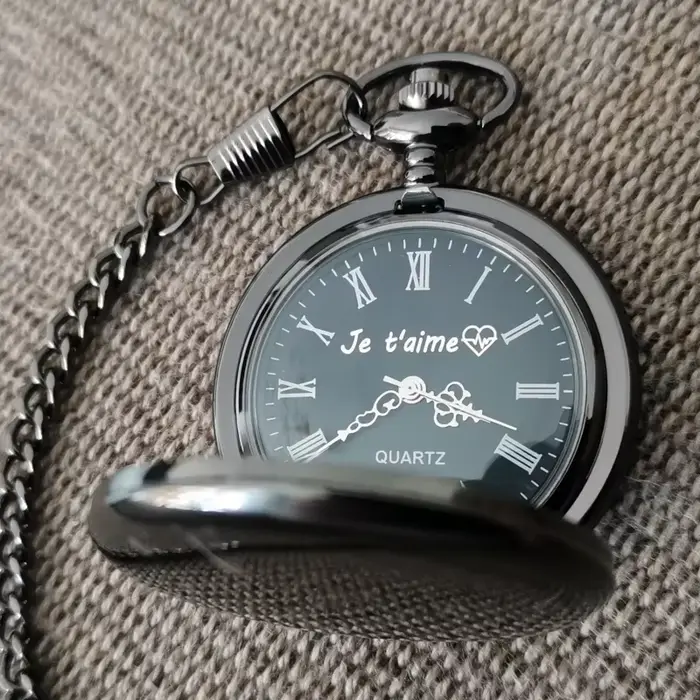 Montre de poche vintage personnalisable avec gravure nom texte pour hommes et femmes cadeau occasion spéciale garçon d'honneur mariage anniversaire