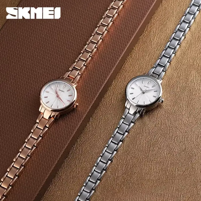 Montre Femme Quartz Argent Rose Casual Mode Polyvalente Occasions Spéciales