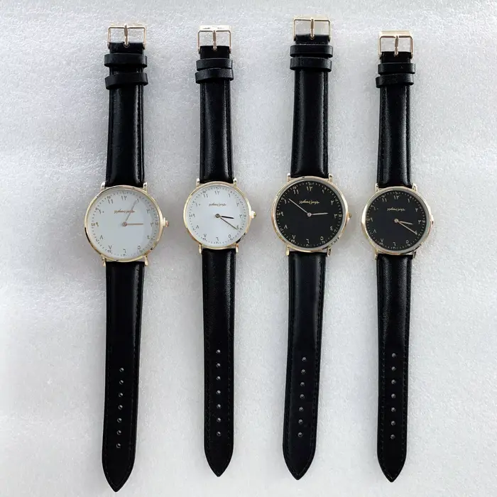 Montre-bracelet à quartz personnalisée avec logo personnalisé, montre de marque privée, numéro hébreu, langue