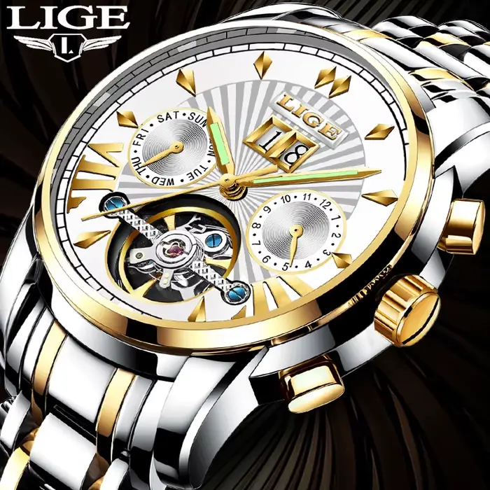 Montres-bracelets mécaniques automatiques LIGE 2026 pour hommes