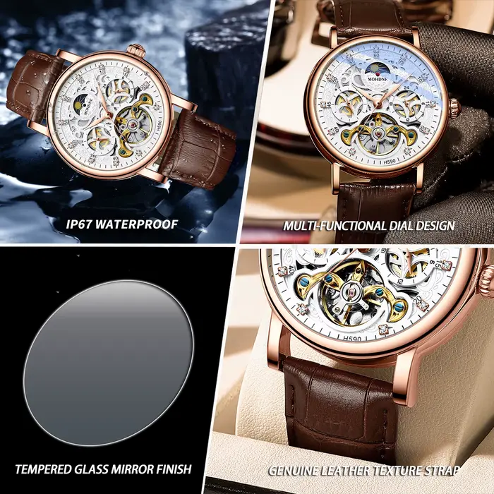 Montres mécaniques de luxe BINBOND pour hommes