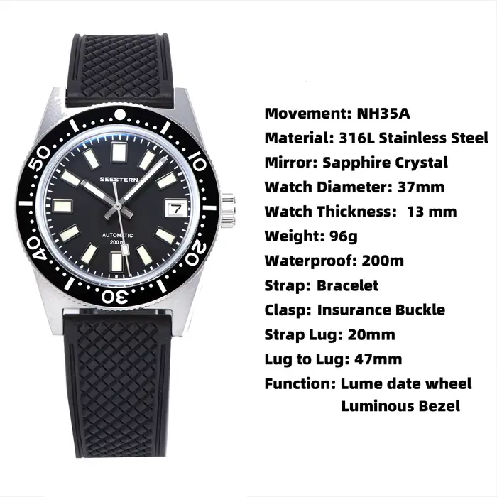 62MAS – montre de plongée pour hommes