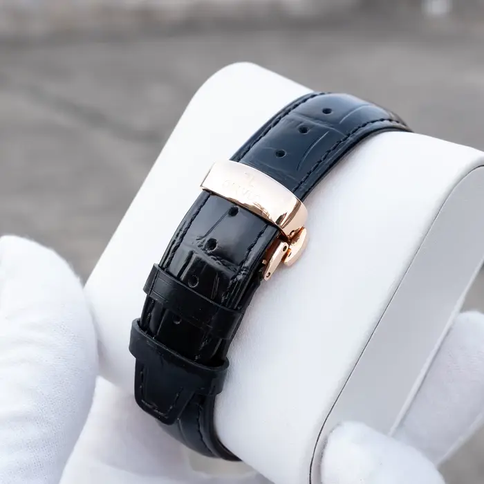 OBLVLO montre mécanique de luxe pour hommes en or Rose cadran noir lumineux avec lunette en cristal bracelet en cuir terre étoile horloge automatique GC