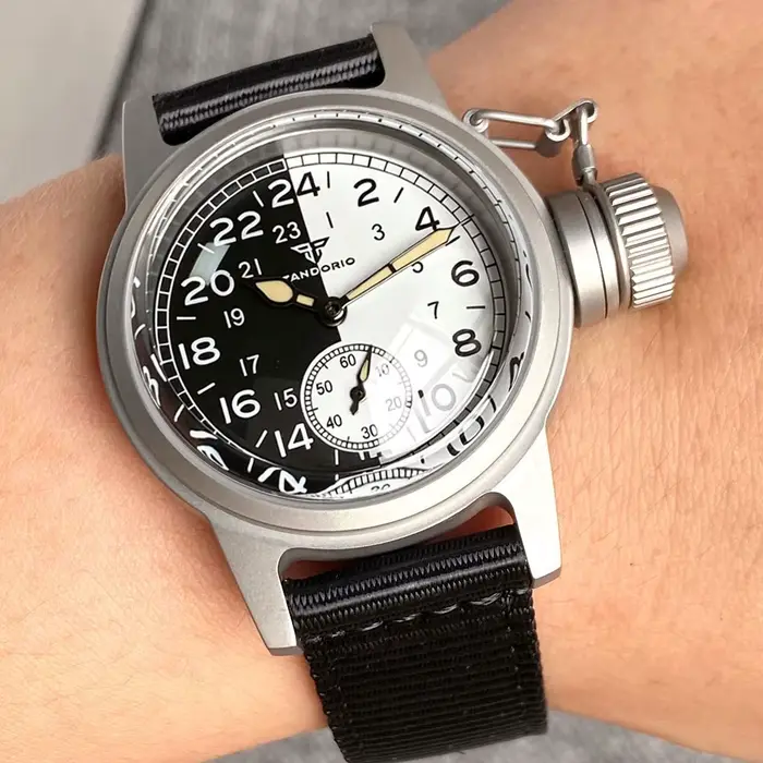 Montre de sport militaire Tandorio ST1701 robuste avec mouvement automatique Sea-Gull ST1701 pour homme résistance à l'eau 20 bars quartz bracelet nylon occasions sportives professionnelles