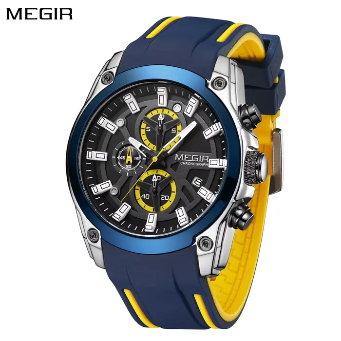 Montre MEGIR Quartz pour Hommes avec Chronographe et Affichage Analogique-Digital Occasions Sportives et Luxe