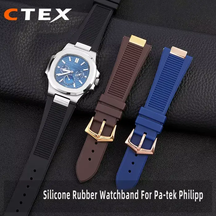 Bracelet de montre en Silicone de qualité pour Pa-tek Philippe Sport élégant Nautilus série 5711/5712/5980