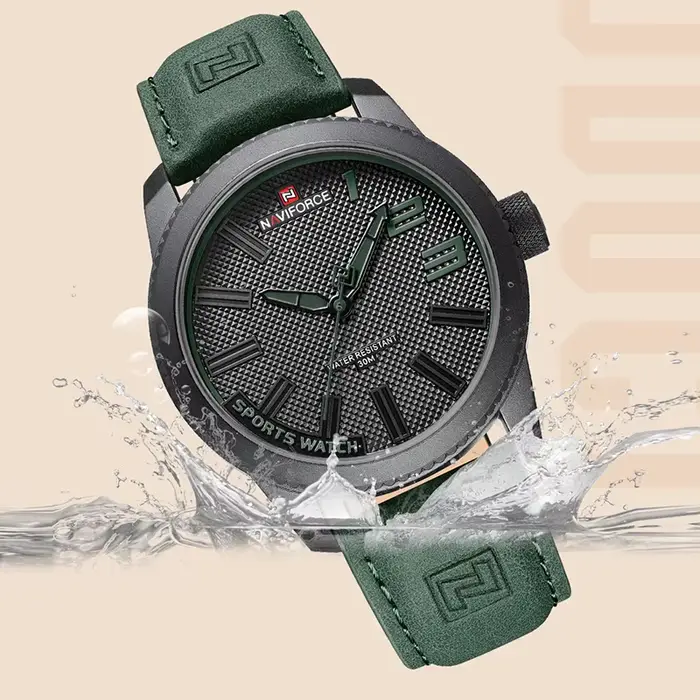 Montre Naviforce en alliage robuste et résistante à l'eau pour homme, sportive et décontractée pour diverses occasions et aventures